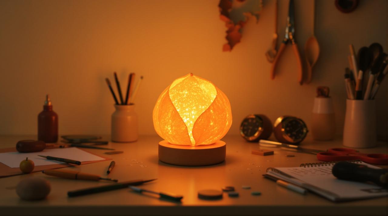 用橘子皮做一盏小夜灯
